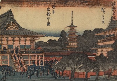 Vue du temple Kinryu-zan à Asakusa, vers 1841 - Utagawa Hiroshige