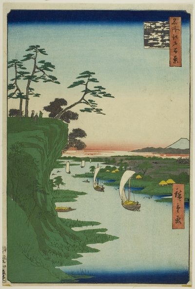 Vue de Konodai et de la rivière Tone (Konodai Tonegawa fukei), tirée de la série "Cent vues célèbres d