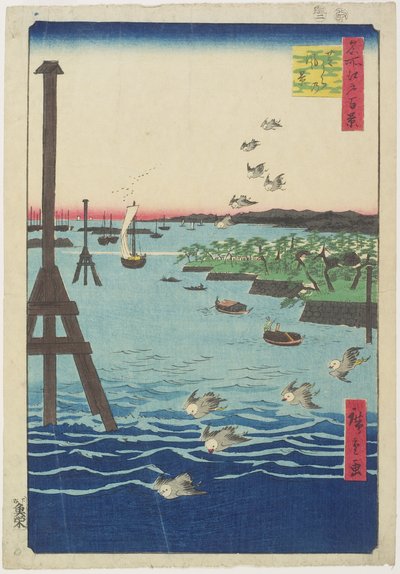 Vue de la côte de Shiba, février 1856 - Utagawa Hiroshige