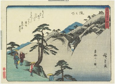 Vue de la montagne Fudesaka à Sakanoshita, 1837-1844 - Utagawa Hiroshige