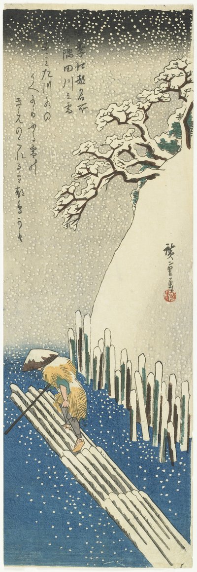 Hiver : Neige sur la rivière Sumida, vers 1834 - Utagawa Hiroshige