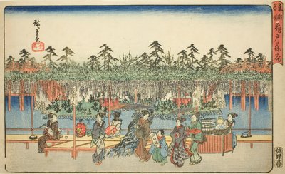 Glycine à Kameido (Kameido Tenjin fuji hana), de la série "Lieux célèbres de la capitale de l
