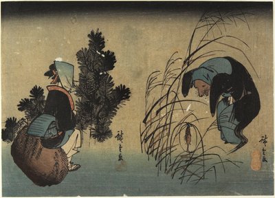 Femme et blaireau - Utagawa Hiroshige