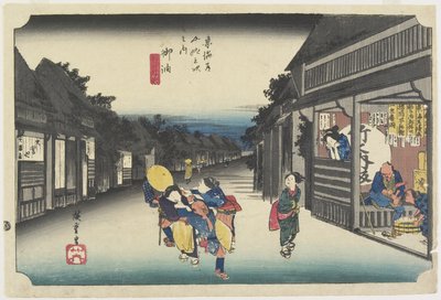Femmes sollicitant des voyageurs, Goyu, vers 1833 - Utagawa Hiroshige