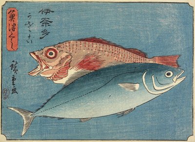 Sériole et poisson de roche - Utagawa Hiroshige