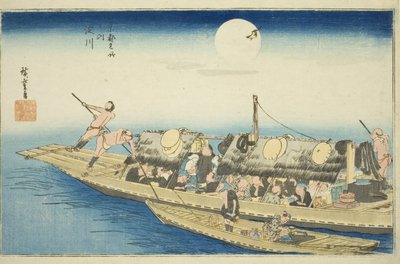 Rivière Yodo (Yodogawa), de la série "Lieux célèbres à Kyoto (Kyoto meisho no uchi)" - Utagawa Hiroshige