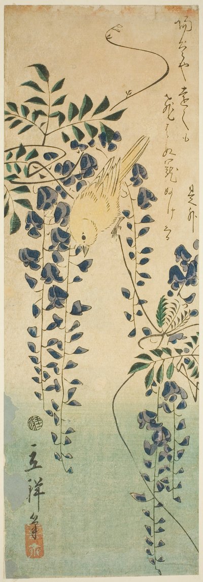 Canari et glycine - Utagawa Hiroshige II