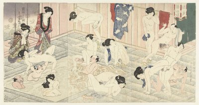 Bains publics à Hakone - Utagawa Kunisada (I)