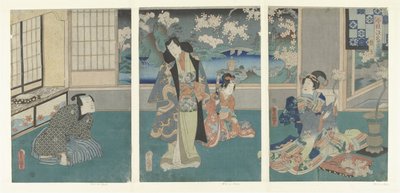 Le troisième mois Yayoi Histoires modernes de Genji pendant les douze mois (série) Imayo Genji junikagetsu no uchi - Utagawa Kunisada (I)
