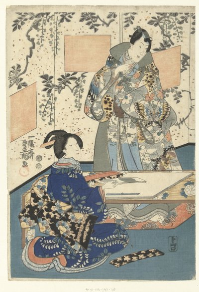 Prince Genji et dame de cour - Utagawa Kunisada (I)