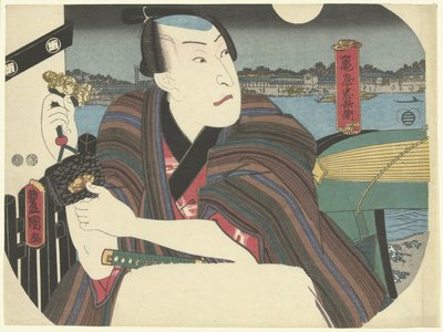 Samouraï près de la rivière - Utagawa Kunisada (I)