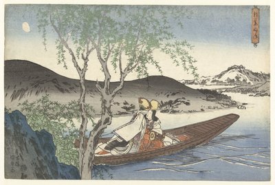 Danseuse Shirabyoshi dans un bateau Asazuma - Utagawa Kunisada (I)