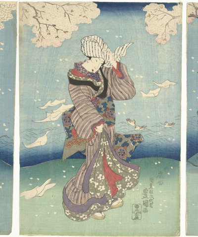 Jour de tempête sur la rivière Sumida - Utagawa Kunisada (I)
