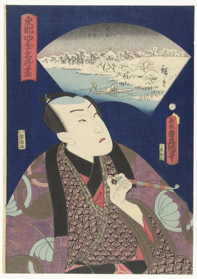 Rivière Sumida en hiver - Utagawa Kunisada (I)