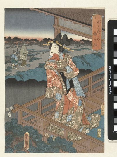 Femme sur un balcon - Utagawa Kunisada (I)