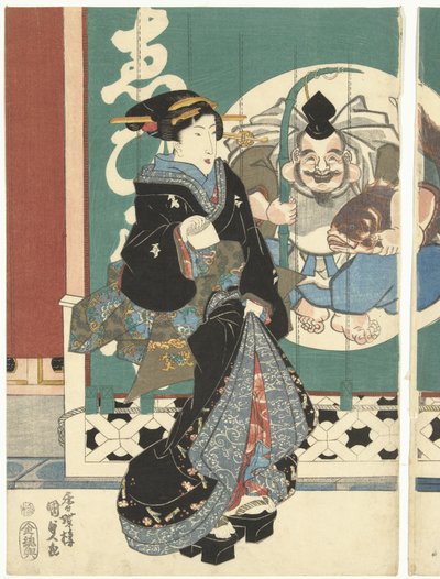 Femmes près de la boutique Ebisuya - Utagawa Kunisada (I)