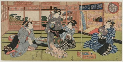 Vue de la grande nouvelle salle à Sakurai, début ou milieu des années 1830 - Utagawa Kunisada