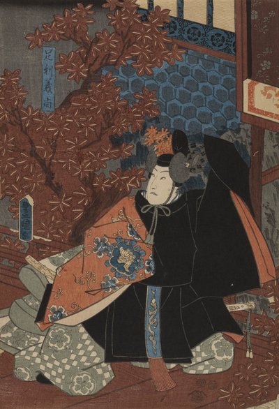 Ashikaga Yoshihisa dans Higashiyama Sakura Soshi - Utagawa Kunisada
