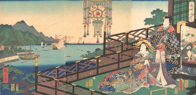 Mitsuuji dans le quartier des plaisirs de Maruyama à Nagasaki Nagasaki dejima - Utagawa Kunisada