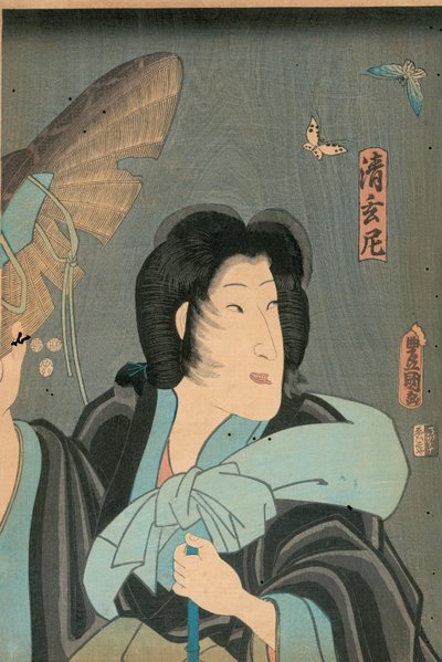 Poète et papillon, publié par Otaya Takichi - Utagawa Kunisada