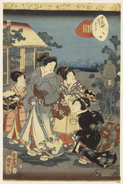 Scène du Conte de Genji par Madame Murasaki, 1856 - Utagawa Kunisada