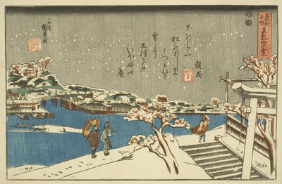 Neige à Matsuchiyama - Utagawa Kunisada