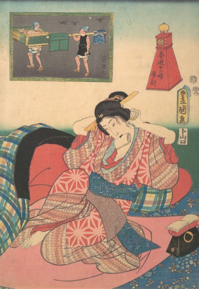 Douze heures de plaisirs printaniers : Heure du dragon, 19e siècle - Utagawa Kunisada