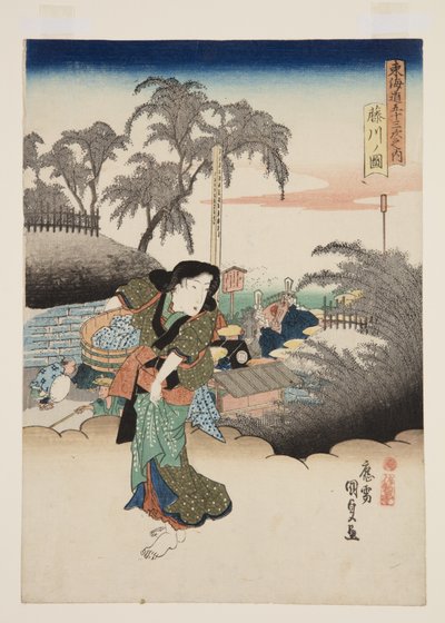 Vue de Fujikawa - Utagawa Kunisada