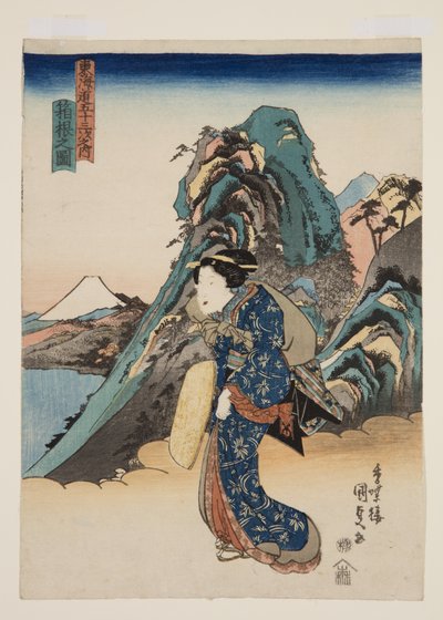 Vue de Hakone - Utagawa Kunisada