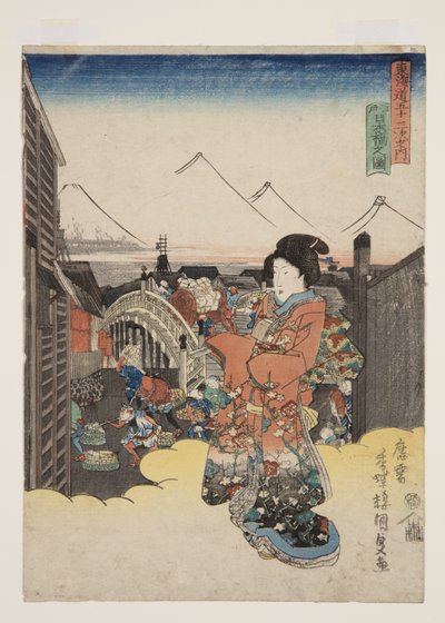 Vue de Nihonbashi à Edo - Utagawa Kunisada
