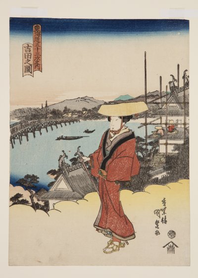 Vue de Yoshida (Yoshida no zu) - Utagawa Kunisada