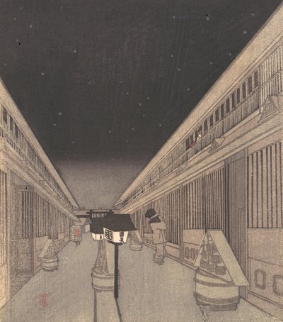 Rue principale de Yoshiwara par une nuit étoilée, 1852-64 - Utagawa Kunisada II