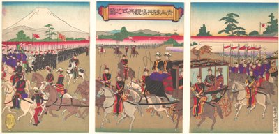 Revue militaire à Aoyama, février 1889 - Utagawa Kunisada II