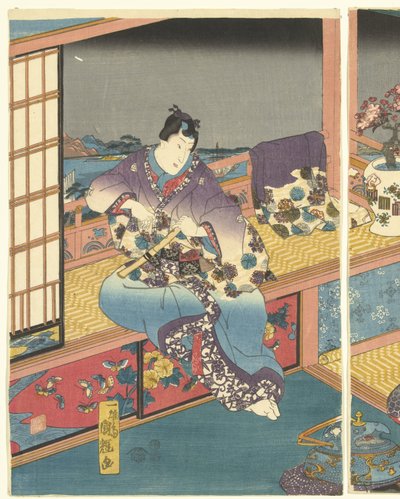 Fleurs (série Sneeuw, maan en bloemen) - Utagawa Kuniteru
