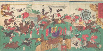Cirque équestre français sur les terrains du temple Asakusa Kannon, 1871 - Utagawa Kuniteru