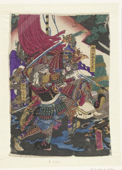Hommes se battant - Utagawa Kunitsuna