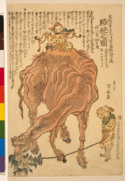 Un chameau, pub. 1824 - Utagawa Kuniyasu