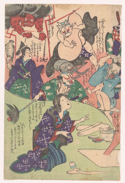 Femme agenouillée - Utagawa Kuniyoshi (possibly)