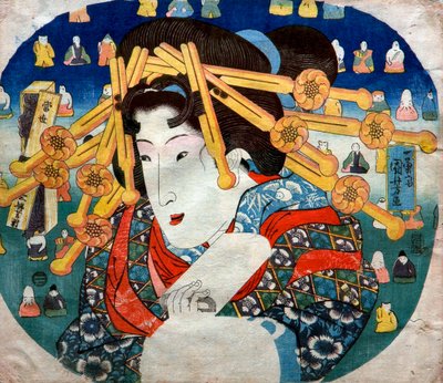 Courtisane, Série : Trois difficultés modernes pour les femmes, c.1833 - Utagawa Kuniyoshi