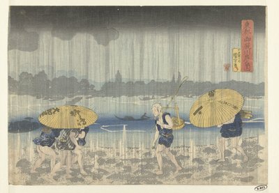 Rivage de la rivière Onmaya dans la capitale orientale - Utagawa Kuniyoshi
