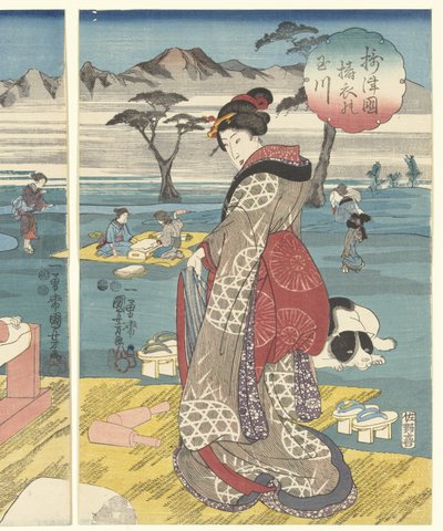 La rivière Toi Tama dans la province de Settsu - Utagawa Kuniyoshi