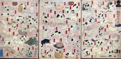 Cinquante-trois chats comme jeux de mots pour les noms des stations sur la route de Tōkaidō - Utagawa Kuniyoshi