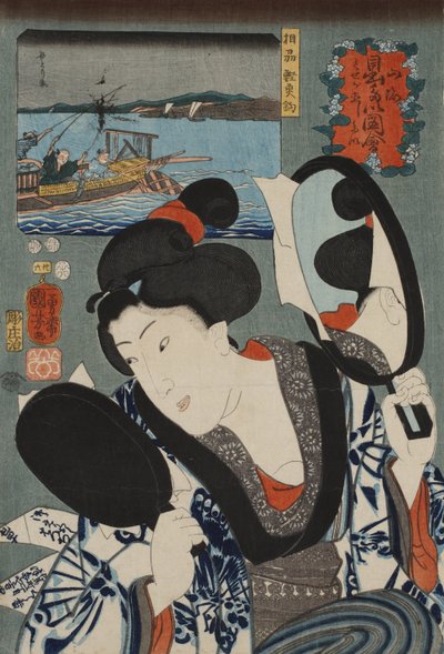 Pêche au bonite dans la province de Sagami, de la série Désirs auspices sur terre et mer, 1852 - Utagawa Kuniyoshi