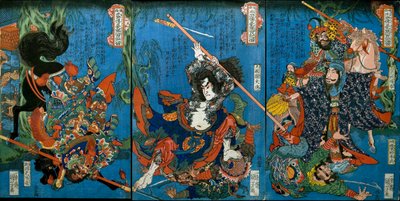 Hakukaja Yōshun et Shinki Gunshi Shubu (droite) - Utagawa Kuniyoshi