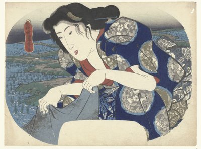 Femme lavant des vêtements - Utagawa Kuniyoshi