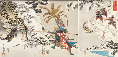 Koxinga chassant le tigre Watonai tora-gari no zu, vers 1846 - Utagawa Kuniyoshi