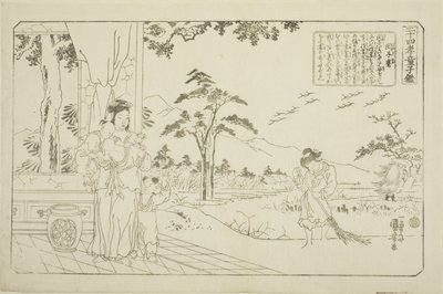 Min Ziqian (Binshiken), de la série "Vingt-quatre exemples de piété filiale comme miroir pour les enfants (Nijushiko doji kagami)" - Utagawa Kuniyoshi