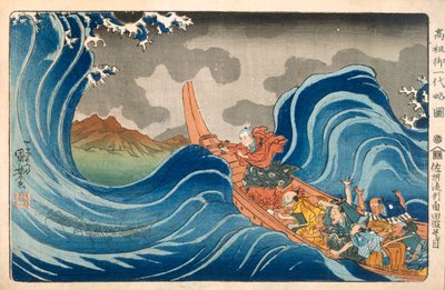 Nichiren calmant la tempête - Utagawa Kuniyoshi