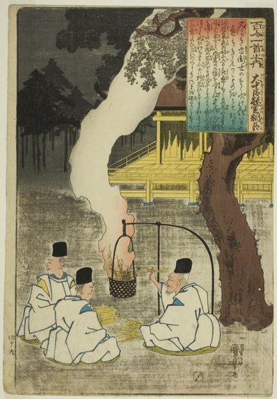 Onakatomi no Yoshinobu Ason, de la série "Cent poèmes par cent poètes (Hyakunin isshu no uchi)" - Utagawa Kuniyoshi