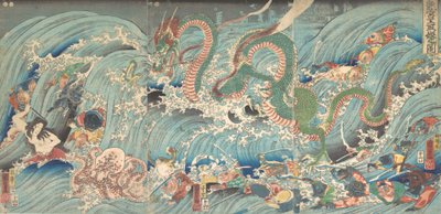 Récupération du bijou volé du palais du roi dragon, 1853 - Utagawa Kuniyoshi